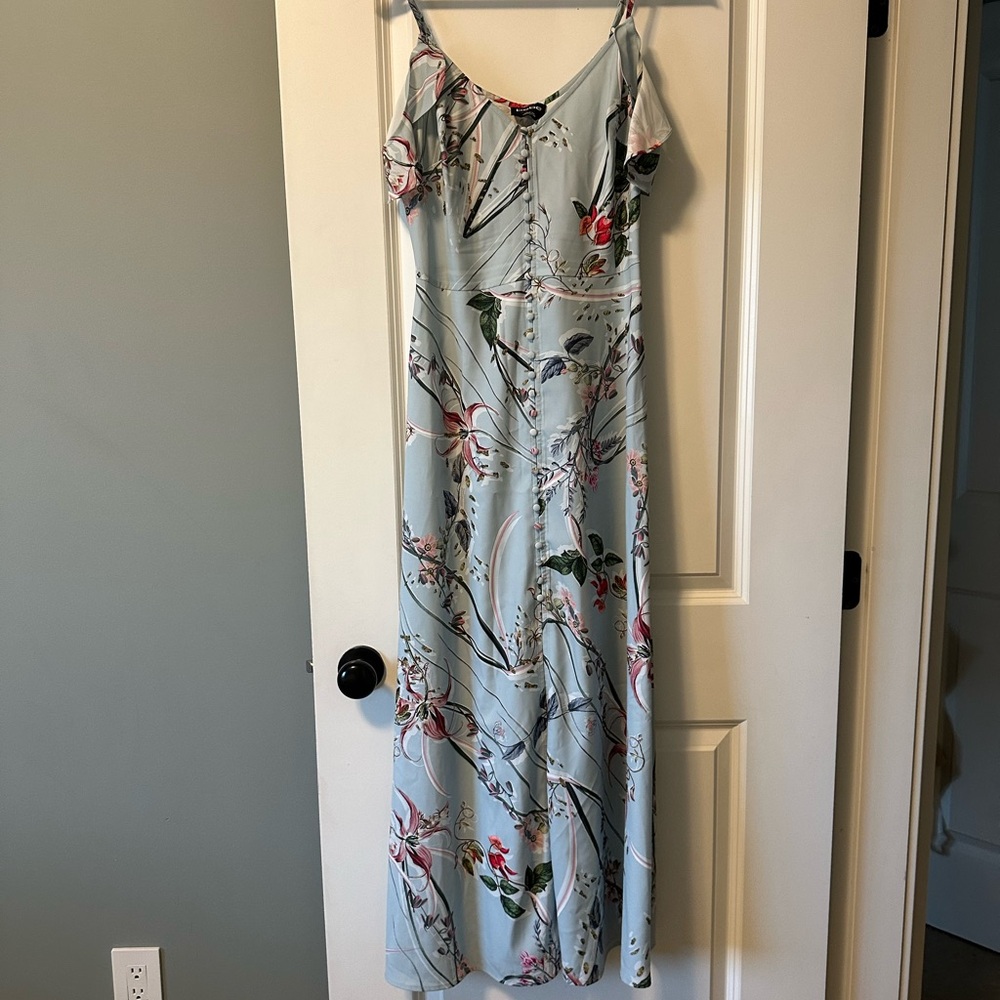 Bebe Floral Blue Maxi Dress
